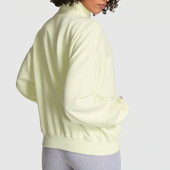 Victoria's Secret Pink  -Sweatshirt XXL Quarter Zip Pull Over Fleece Top Pockets - Picture 4 of 6